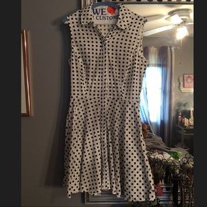 Collared, button down, polka dot dress. Size Med.